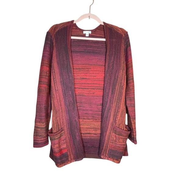 J Jill Cardigan Womens Size Small Orange‎ Brown Wool Long Sleeve Casual Career - Picture 1 of 9